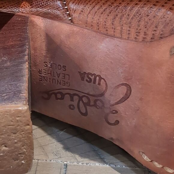 ZODIAC VINTAGE 70's 80's Cowboy Boot With Wooden Heel Sz 6 - Picture 11 of 15